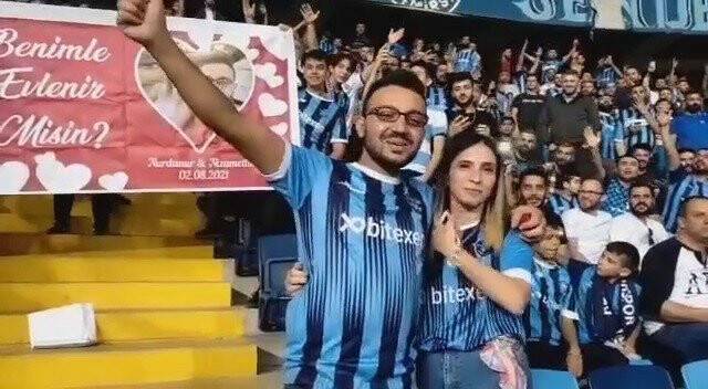 Adana Demirspor-Konyaspor maçında evlenme teklifi