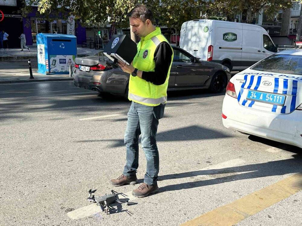 Dron destekli trafik denetiminde kural tanımayan sürücülere ceza yağdı