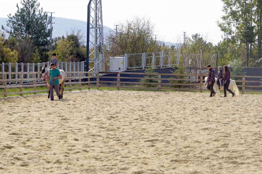 Hayatında hiç at görmeyen öğrenciler, ata binerek sınav stresini atıyor