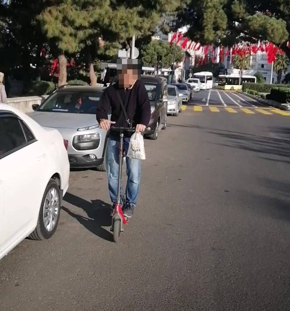 Scooter ile kurallara uymadı, cezadan kaçamadı