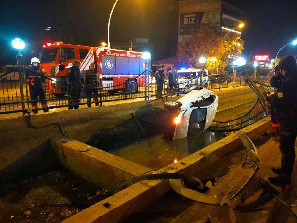 Kontrolden çıktı kanala uçtu