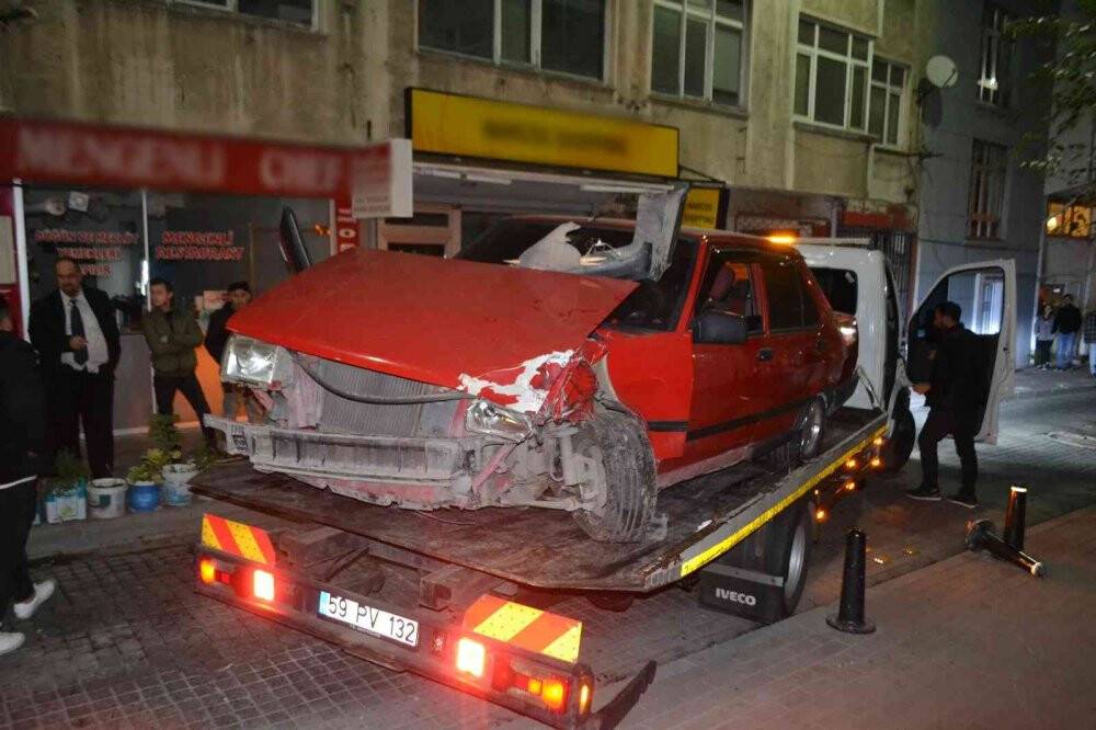 Polisi görünce panikledi eğlence mekanının duvarına  çarptı