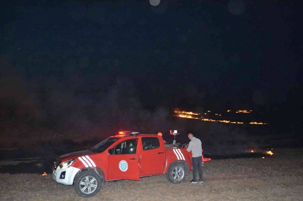 Tekirdağ’da 700 dönüm anız alevlere teslim oldu