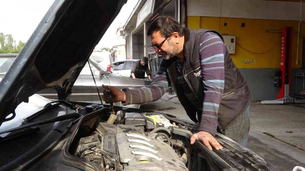 Oto sanayi sitesinde yoğun kış mesaisi