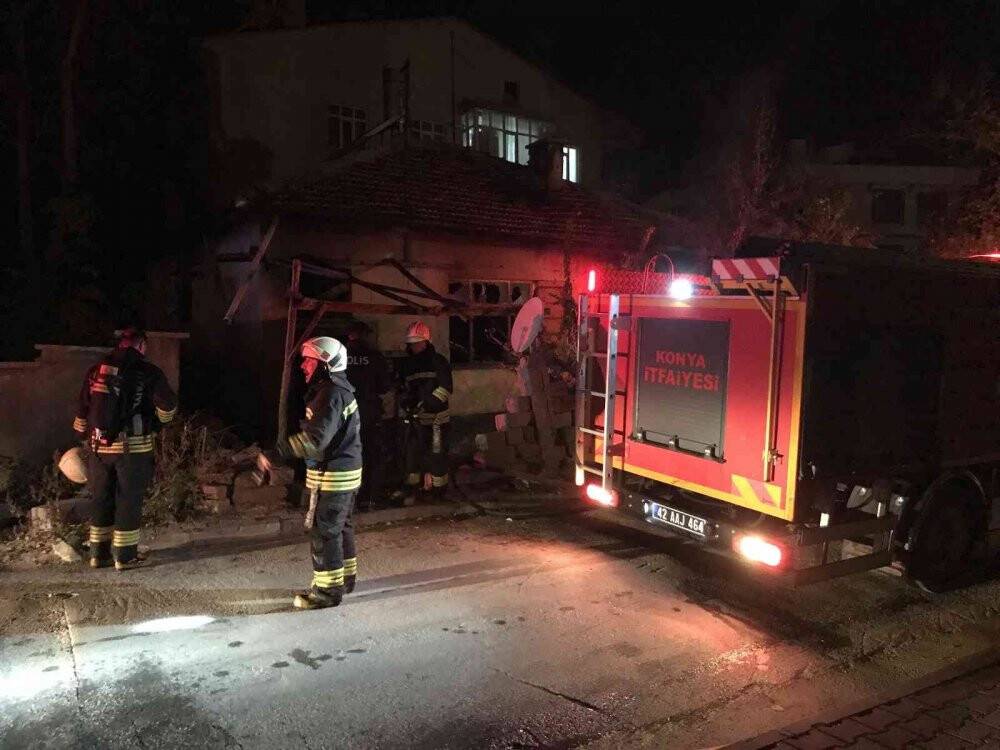 Konya’da müstakil evde yangın çıktı