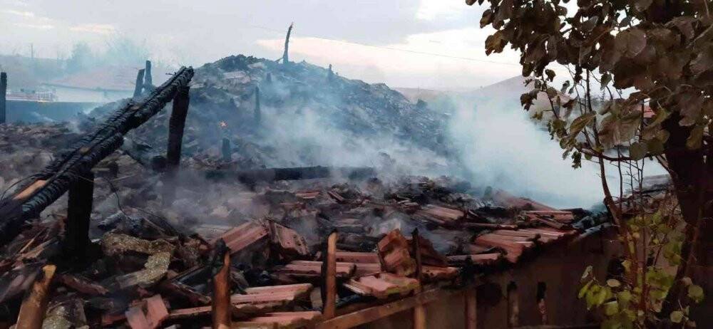 Ahır ve samanlık alev alev yandı