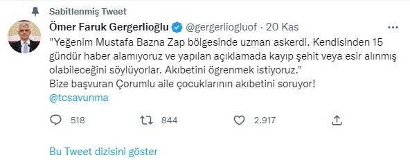 Kayıp askerin ailesinden HDP’li Gergerlioğlu’na tokat gibi cevap