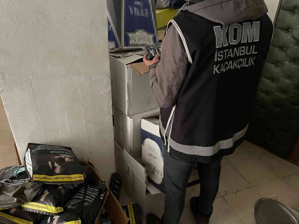 Piyasa değeri 300 bin lira olan sigara ele geçirildi