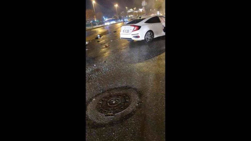 Makas atan sürücü kazaya neden oldu