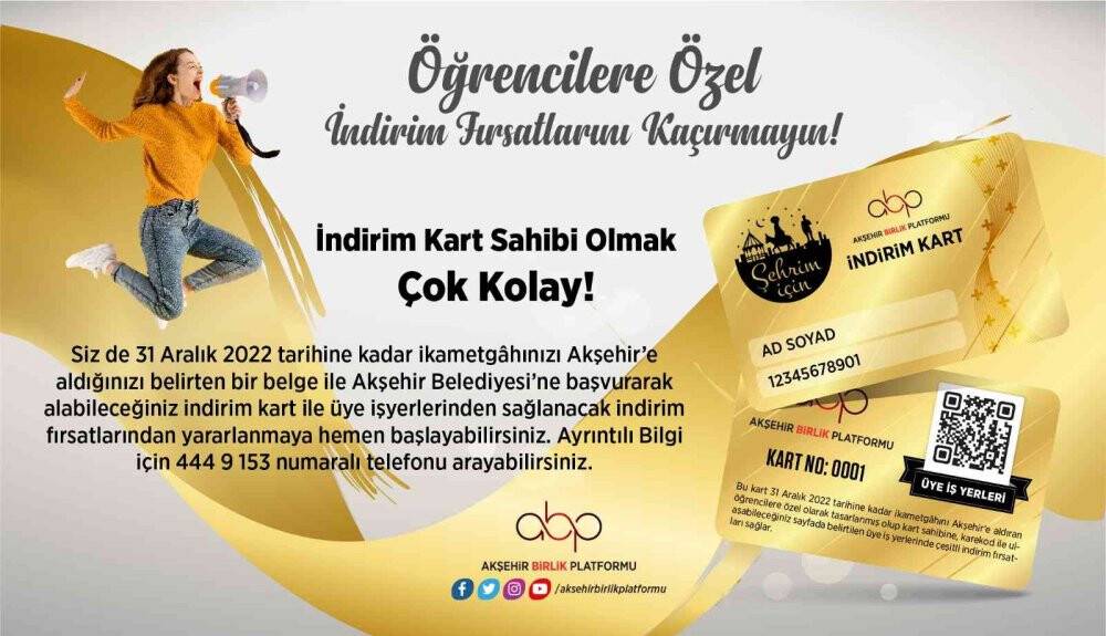Akşehir’de hedef 100 bin nüfus kampanyası için indirim kartı uygulaması
