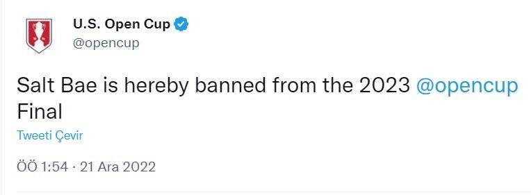 Nusret’in, U.S. Open Cup finaline girişi yasaklandı