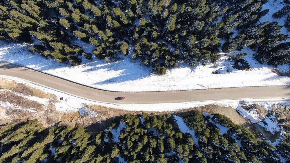 Ilgaz Dağı’nda iç ferahlatan kar manzarası