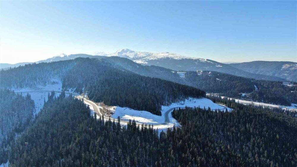 Ilgaz Dağı’nda iç ferahlatan kar manzarası