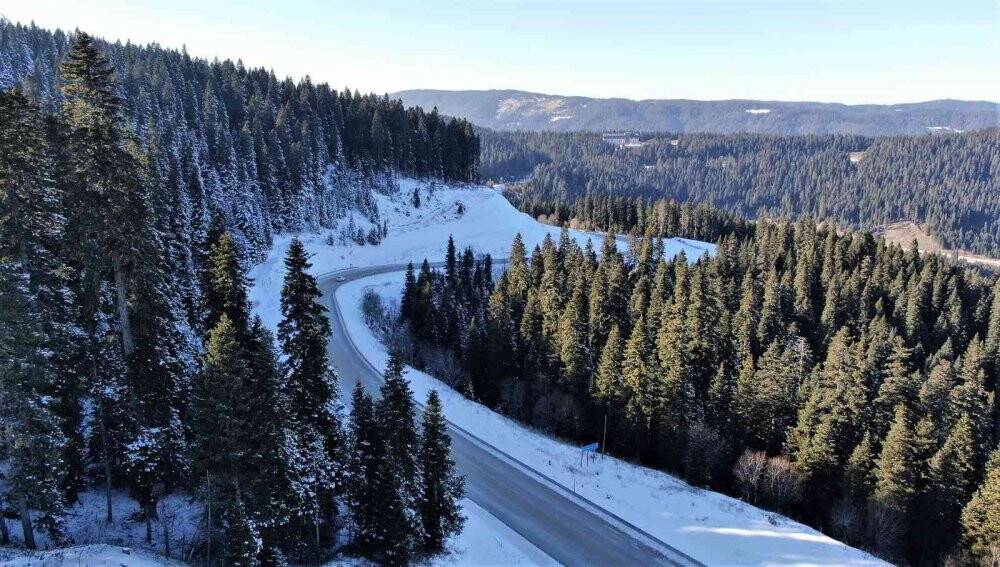 Ilgaz Dağı’nda iç ferahlatan kar manzarası