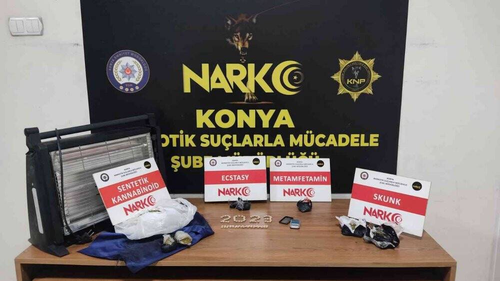 Konya'da elektrikli ısıtıcının içinde uyuşturucu ele geçirildi