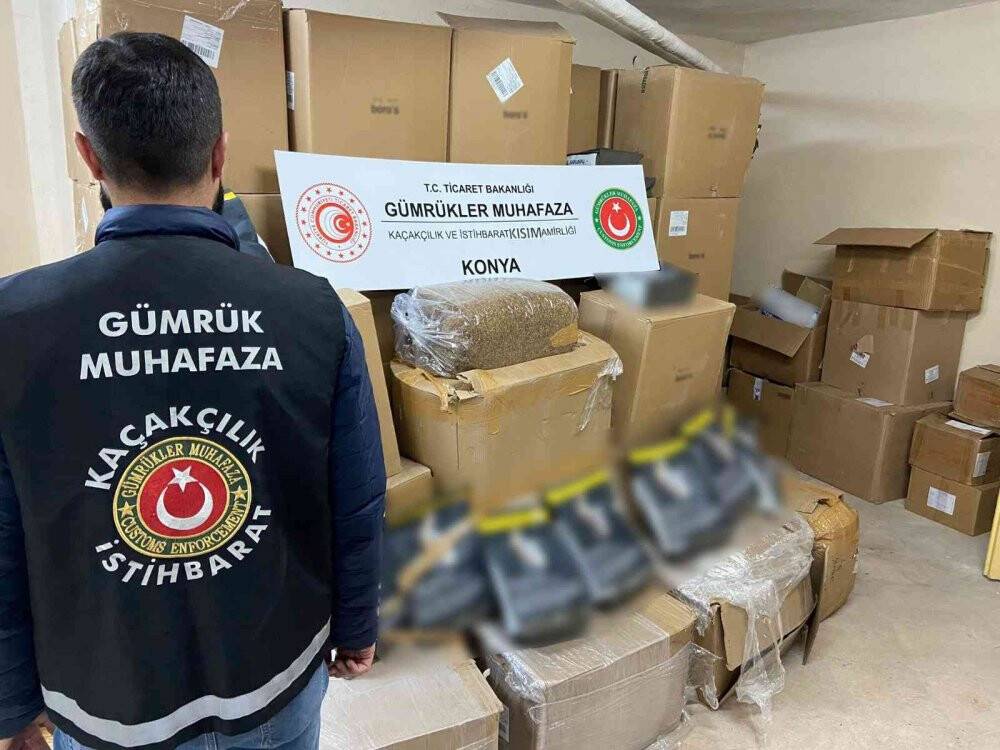 Konya’da 2 ton 734 kilogram kaçak tütün ele geçirildi