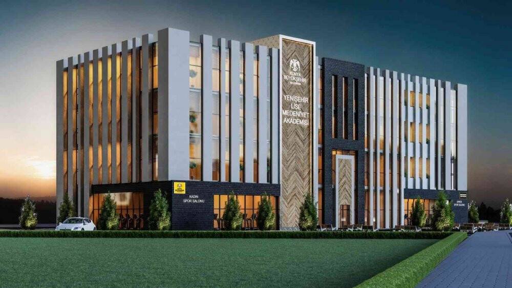 Konya Yenişehir Sosyal Tesisi ve Lise Medeniyet Akademisi hızla yükseliyor