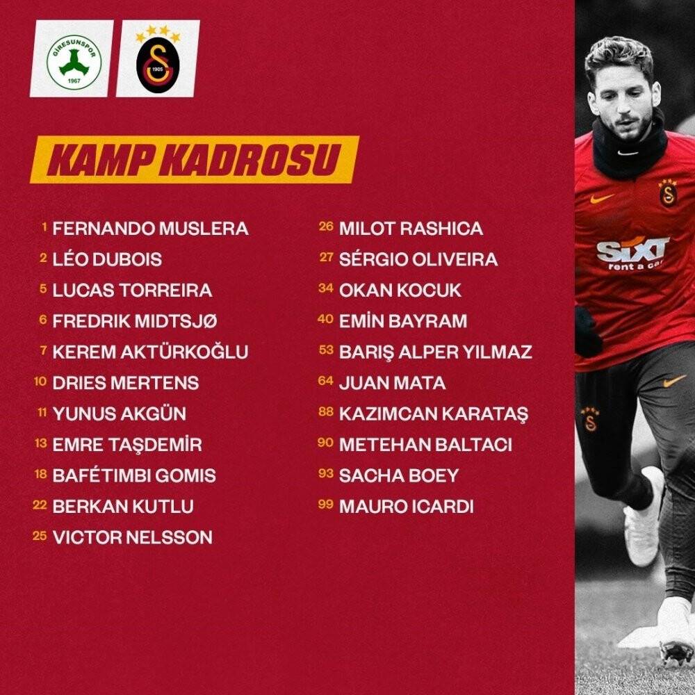 Abdülkerim Bardakcı, Giresunspor maçında yok