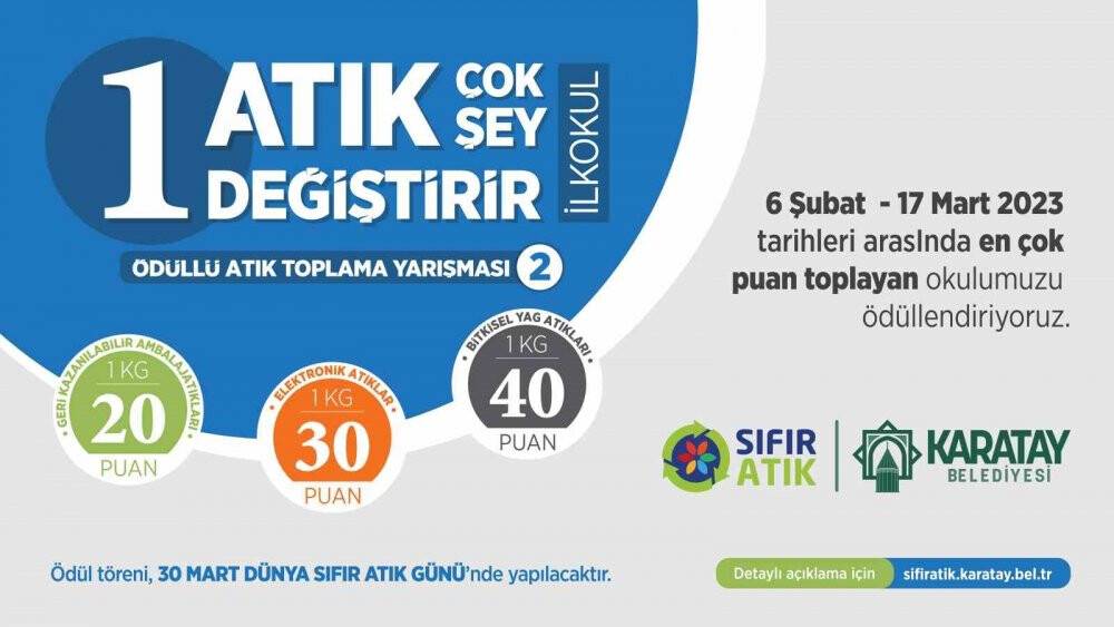 Karatay’da en çok atık toplayanlar ödüllendirilecek