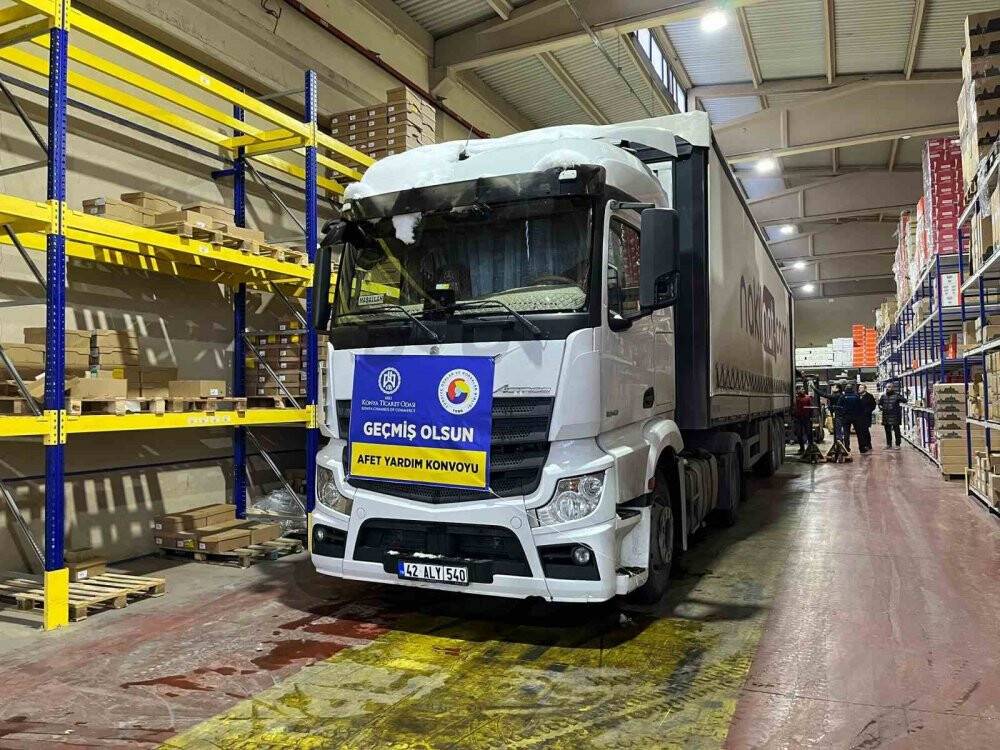 Konya Ticaret Odası'ndan 2 günde 13 tır yardım