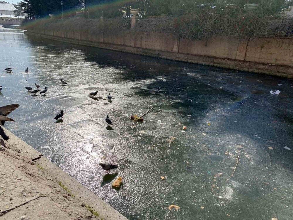 Donan porsuk çayı çöplüğe döndü