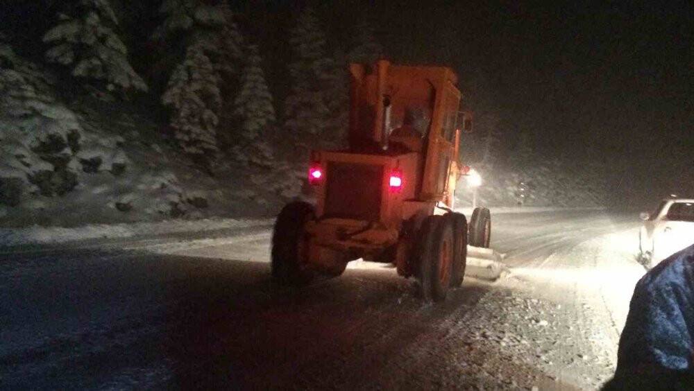 Antalya-Konya karayolunda kar yağışı