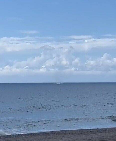 Denizde başlayan hortum karaya ulaşmadan kayboldu