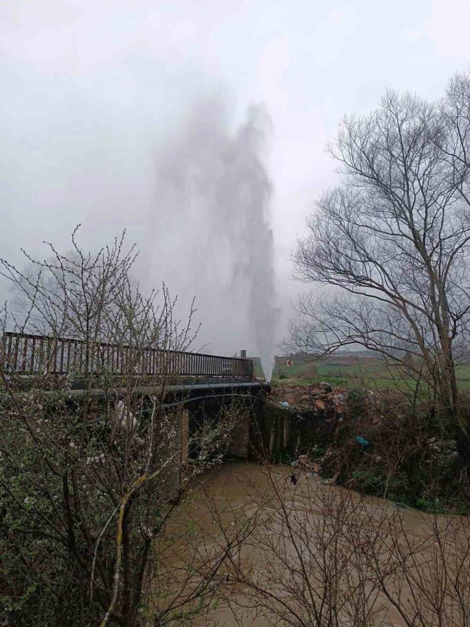 Kanala uçan araç suya gömüldü