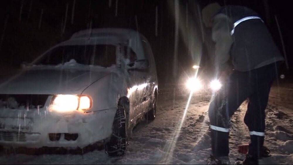 Alacabel'de kar yağışı