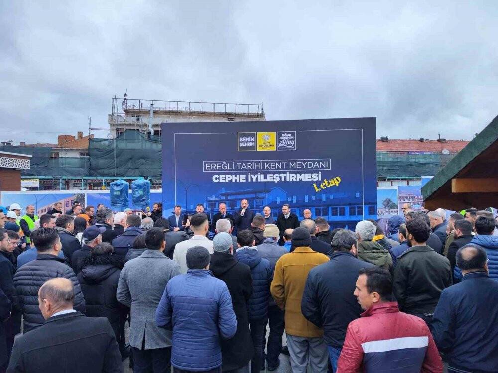 Konya Büyükşehir Ereğli Kent Meydanı’ndaki dükkanları ihya ediyor