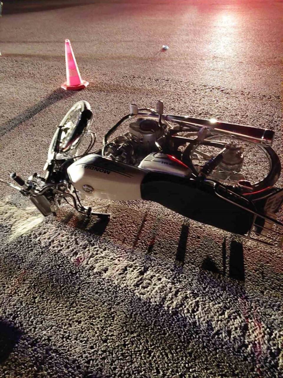 Beyşehir'de devrilen motosikletin sürücüsü yaralandı