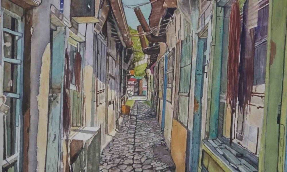 Depremin acı hatıralarını resmediyor