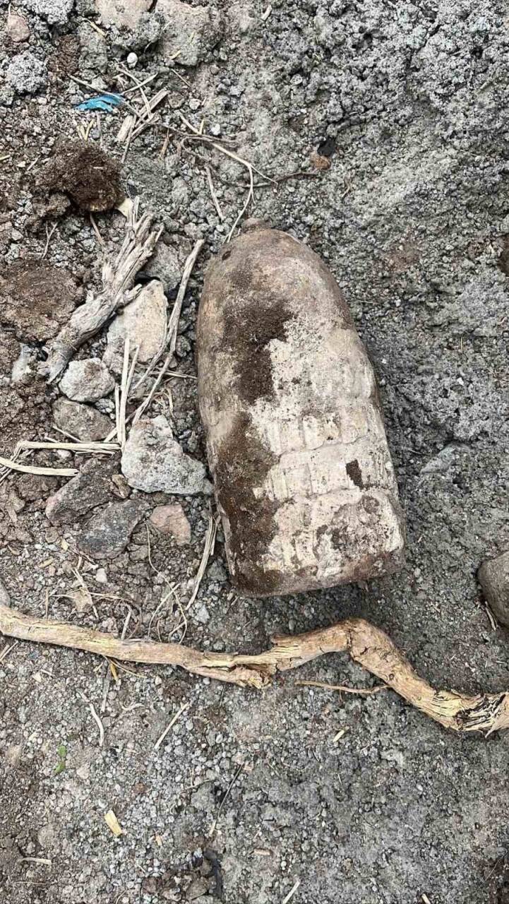 İnşaat temelinden top mermisi çıktı