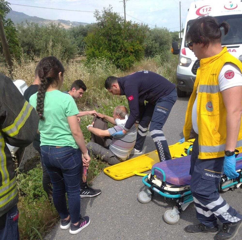Buharkent’te otomobil takla attı: 1 yaralı