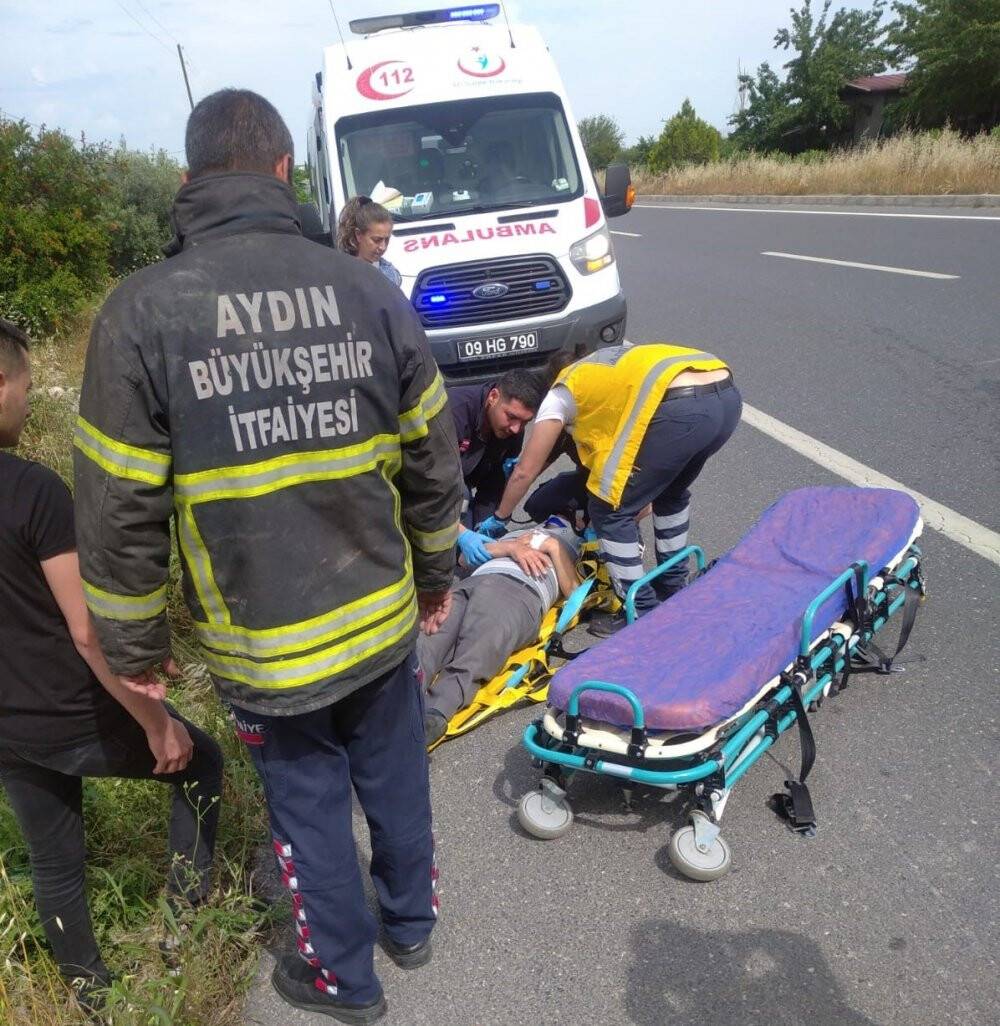 Buharkent’te otomobil takla attı: 1 yaralı