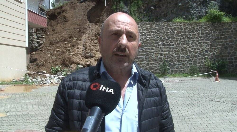 İstinat duvarı böyle çöktü, o anlar güvenlik kamerasına yansıdı