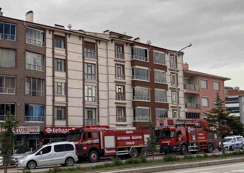 Konya’da baca yangını büyümeden söndürüldü