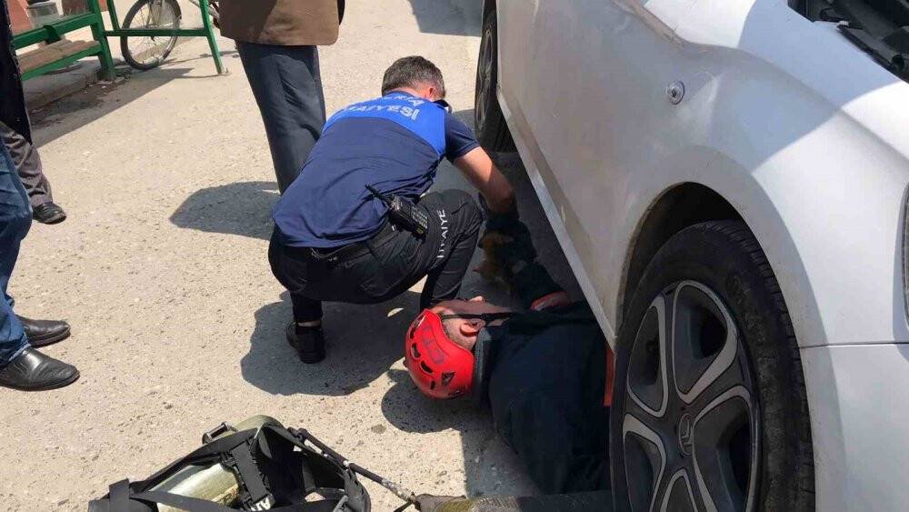 Otomobilin motoruna giren yavru kedi için seferber oldular