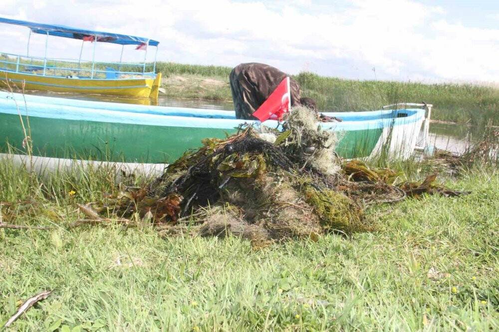 Balıkçılar gölde yasak sezonda hayalet ağ avlıyor