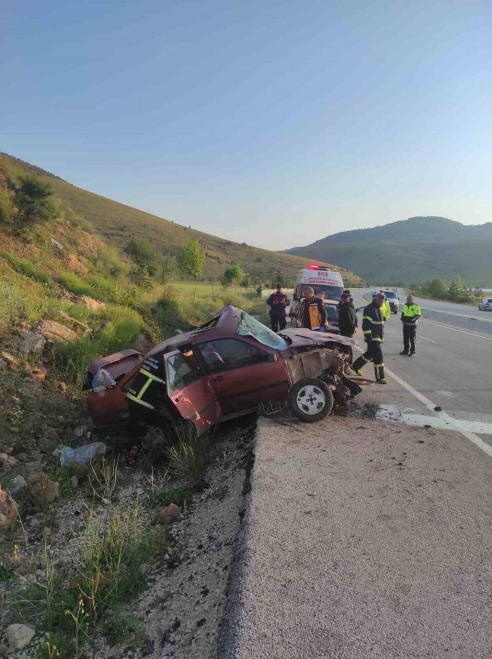 Burdur’da trafik kazası: 2’si ağır 3 yaralı