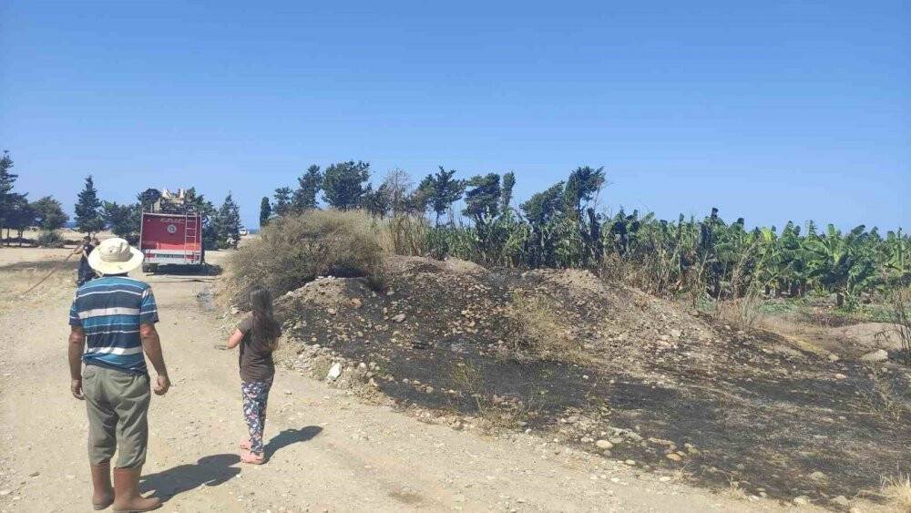 Muz bahçesinde korkutan yangın