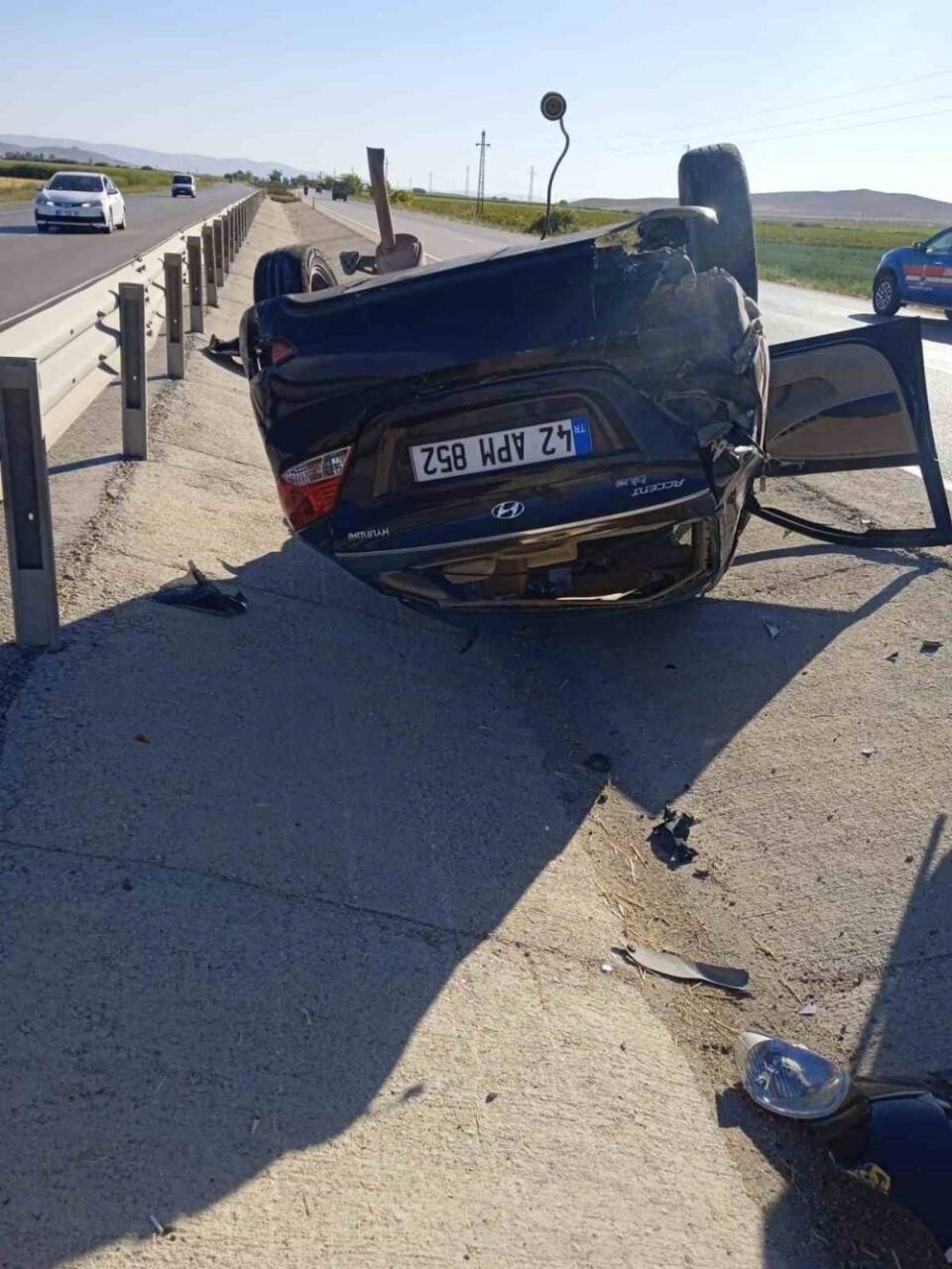 Konya’da otomobil kazası: 1 yaralı