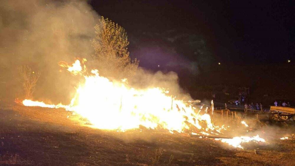 Çiftlik yangınında binlercesi yandı
