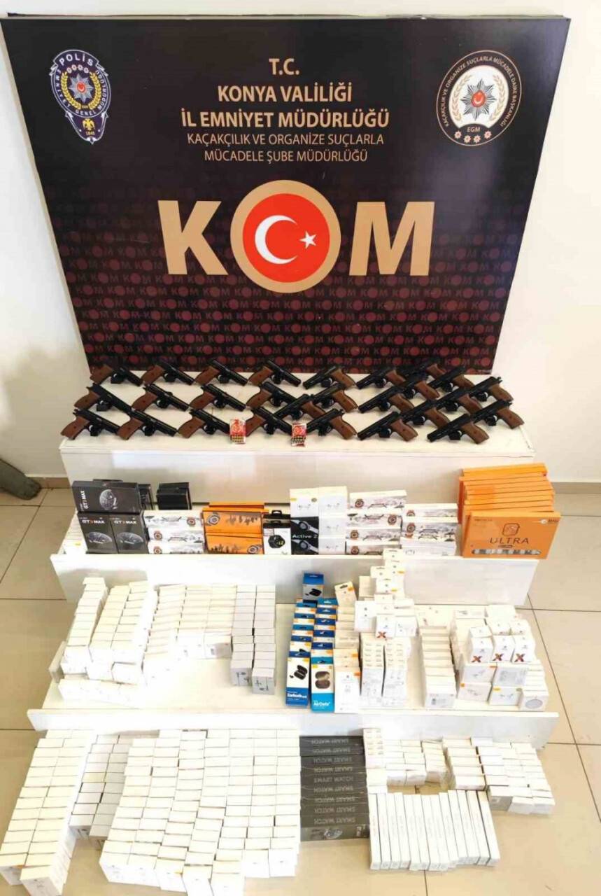 Konya'da bir çok adrese kaçakçılık operasyonu