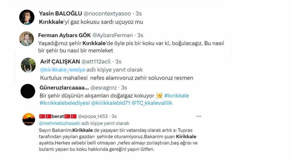 Kırıkkale’de gece yarısı gizemli gaz kokusu tedirgin etti