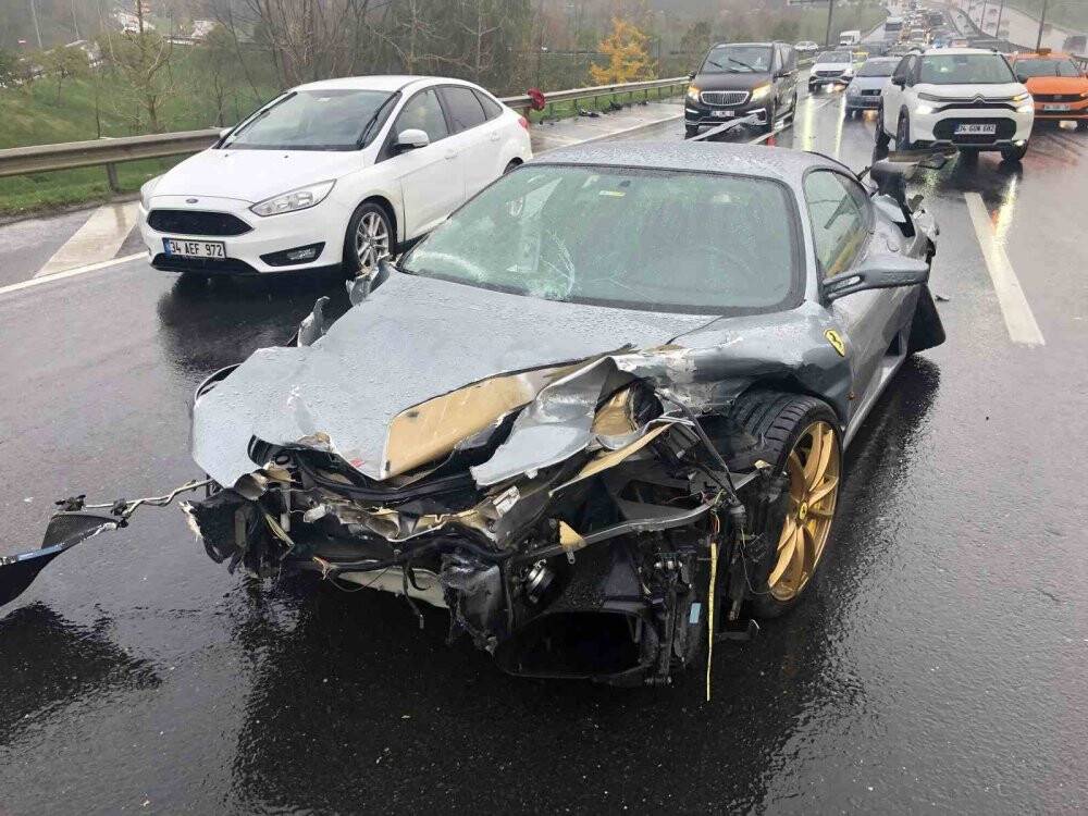 Ünlü iş adamı Sinan Urfalı, Ferrari ile ölümden döndü: 10 milyonluk araç pert oldu