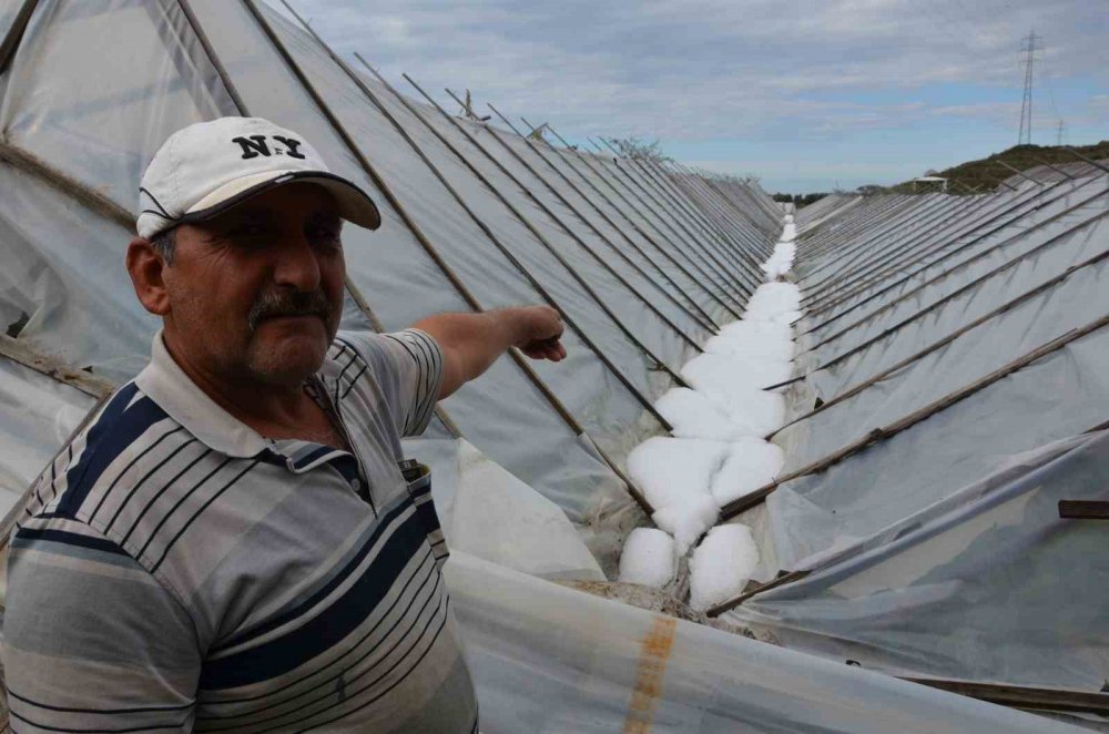 Alanya’da dolu yağışında seraları zarar gören üreticiye naylon desteği verilecek