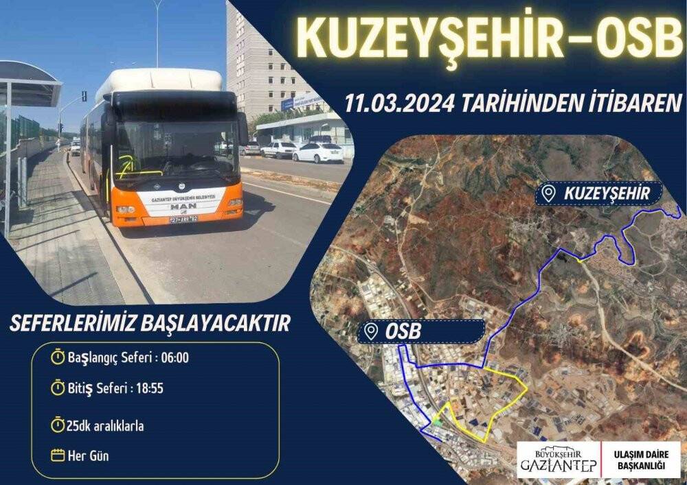 Gaziantep Büyükşehir 3 yeni otobüs hattını hizmete açıyor