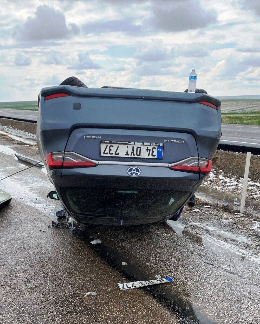 Kayganlaşan yol kazaları beraberinde getirdi: 1 yaralı