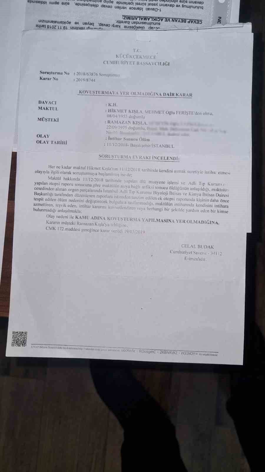 Kooperatif mağduru "Suçlu İmamoğlu" deyp intihr etmiş